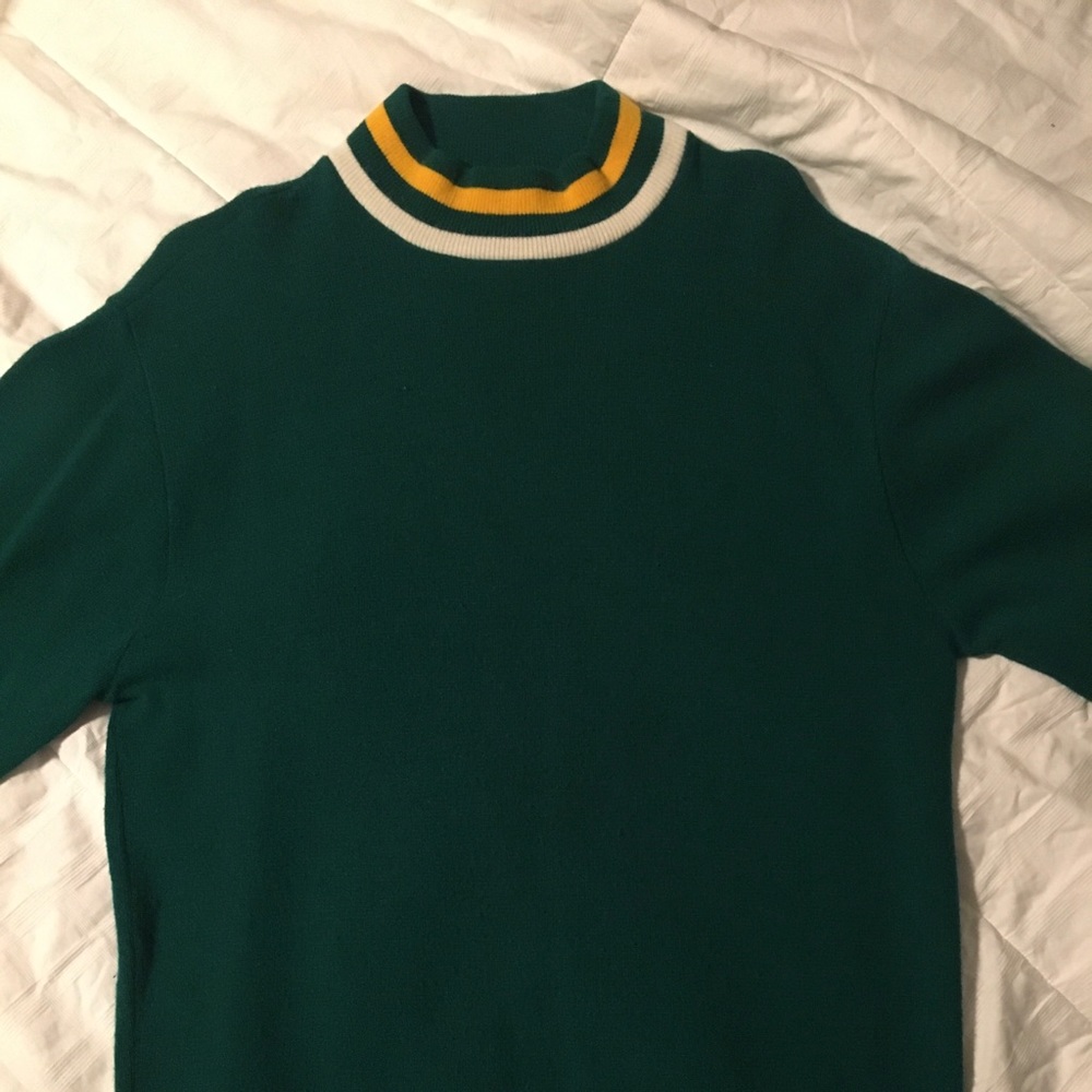 Vintage green/yellow turtleneck. Green Bay Packers